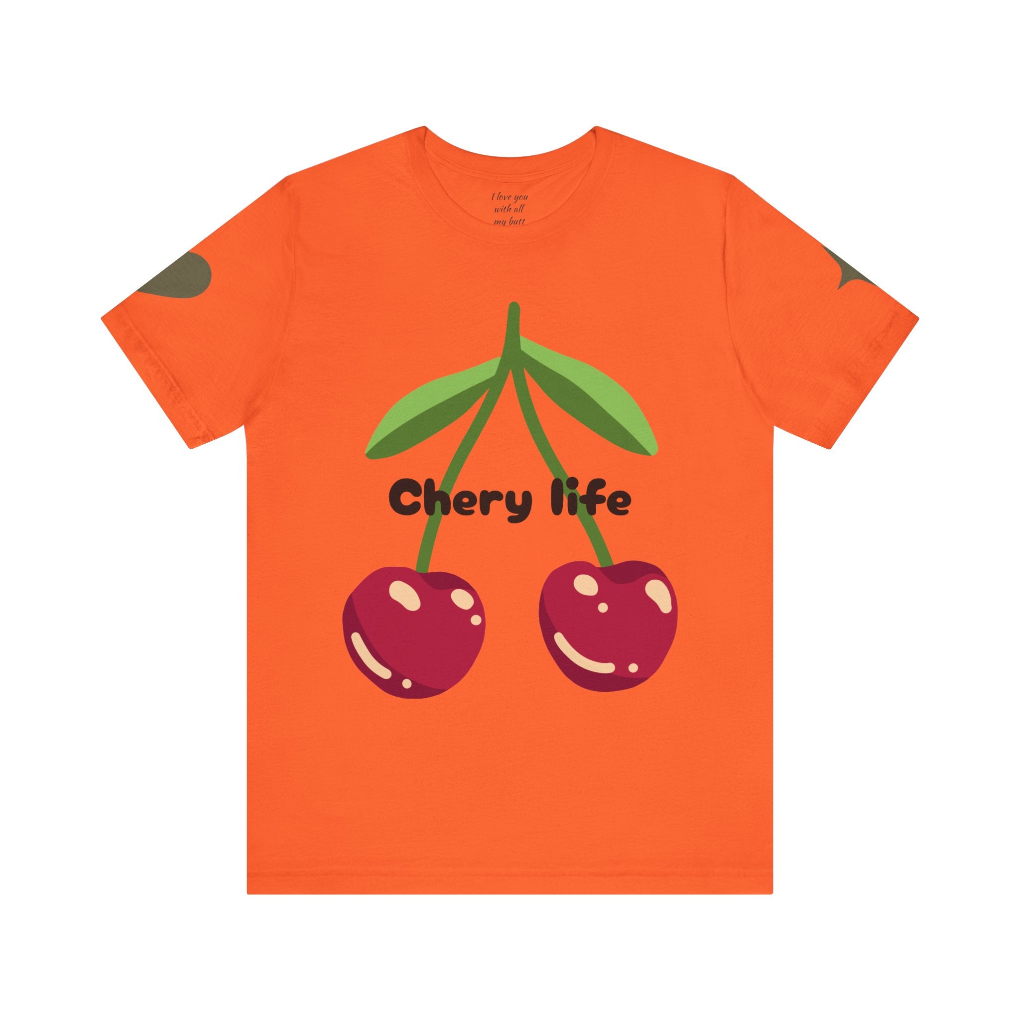 Cherry Life Tee — Cute Cherry & Heart Graphic Short Sleeve Shirt