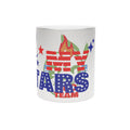 Oh Stars Metallic Mug — Patriotic Sparkle Coffee Cup (Silver/Gold)