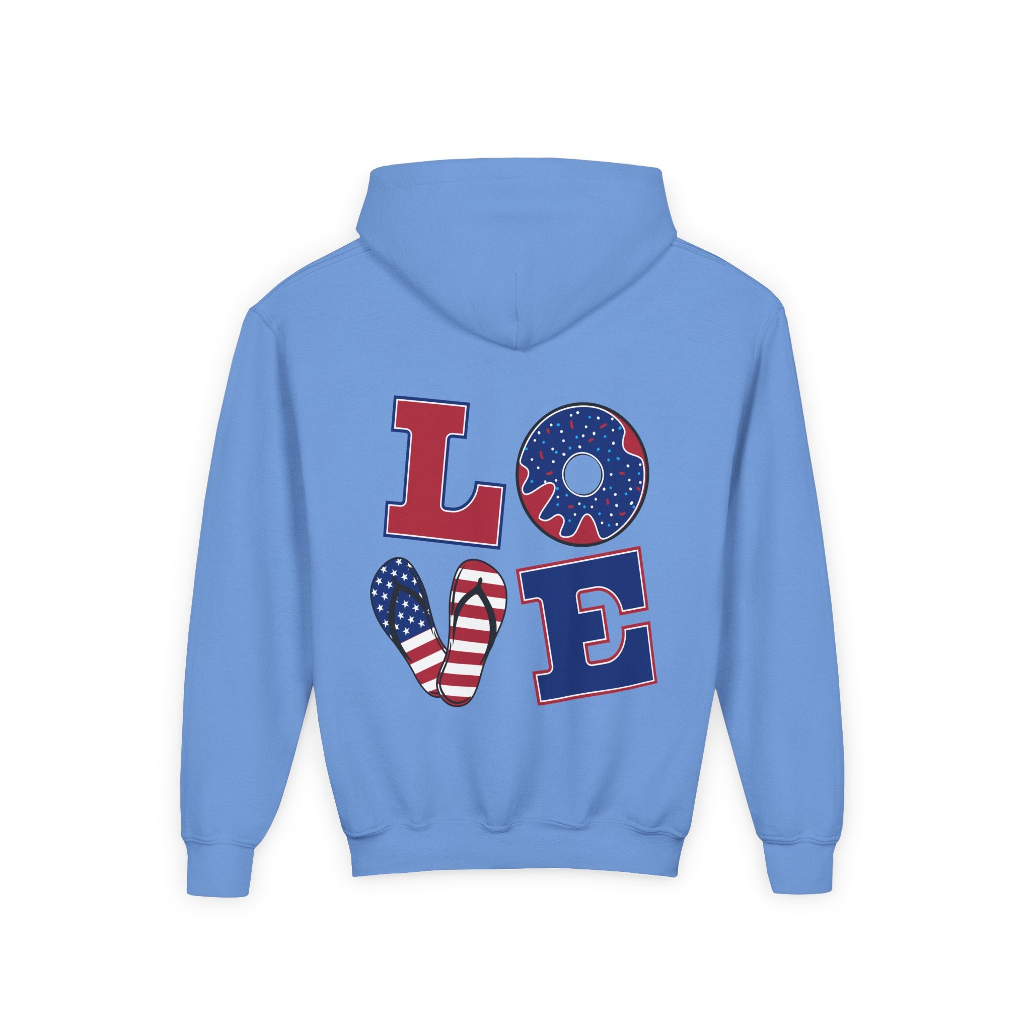 Youth Hoodie - Cute Black Cat "You’re Purrfect" Heart & Patriotic LOVE Design