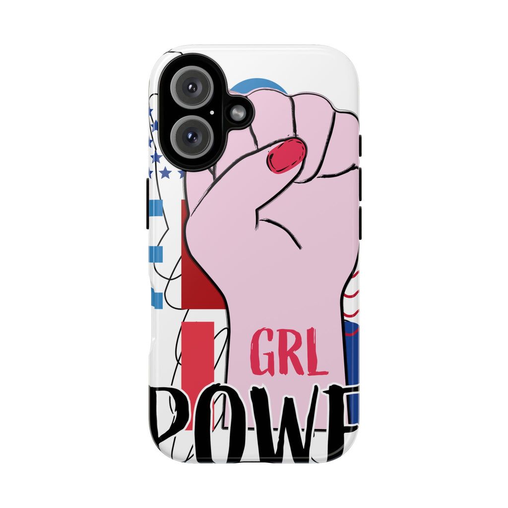 Phone Case - GRL POWER Feminist Fist with American Flag Design