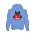 Youth Hoodie - Cute Black Cat "You’re Purrfect" Heart & Patriotic LOVE Design