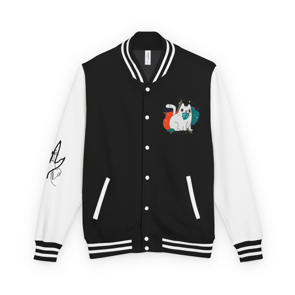 Letterman Jacket — Retro 'Step Back, The World Is Growing' Graphic