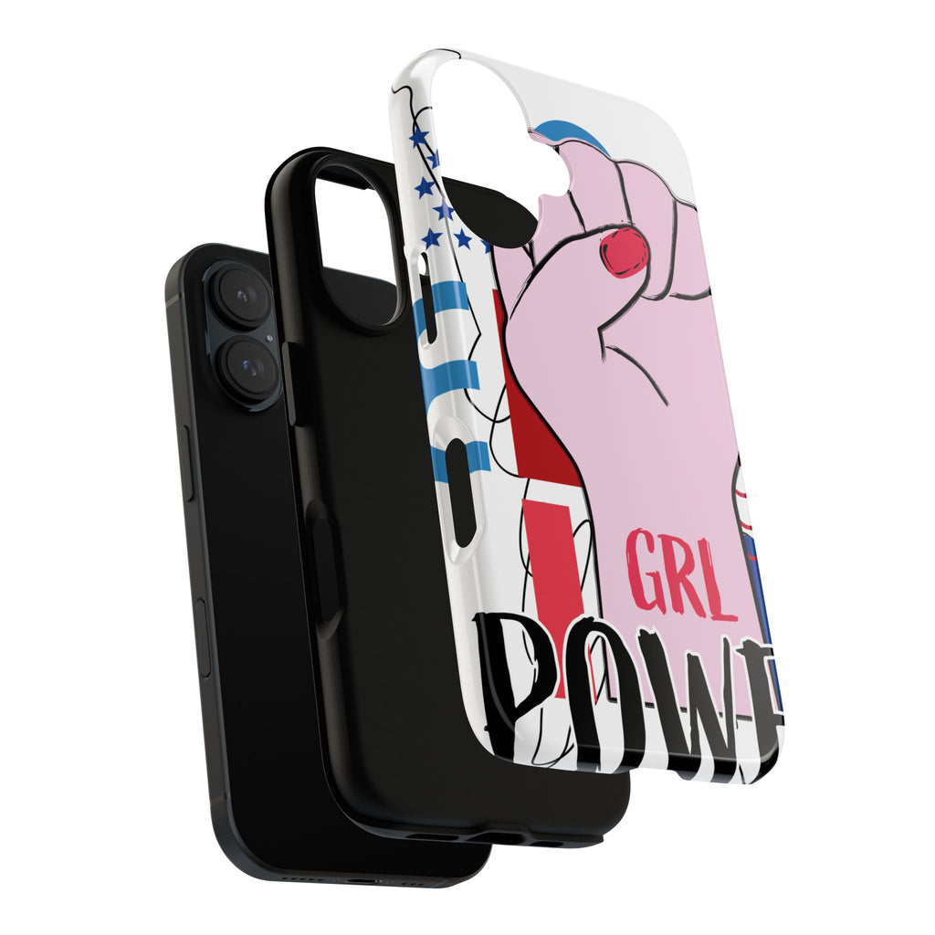 Phone Case - GRL POWER Feminist Fist with American Flag Design