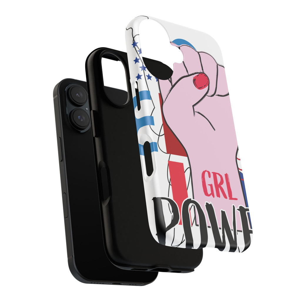 Phone Case - GRL POWER Feminist Fist with American Flag Design