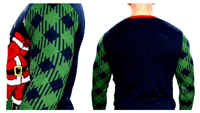 Golfing Santa Claus Playing Golf Snowflakes Knitted Ugly Christmas Sweater